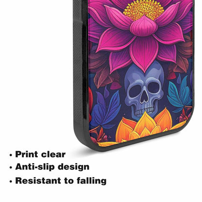 iPhone 15 Plus Case — Lotus Skulls, Custom Art Phone Cover