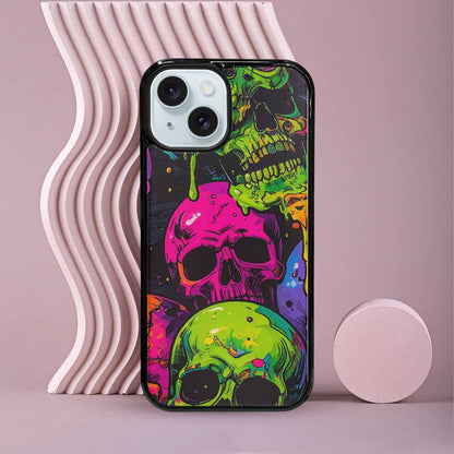 iPhone 15 Case — Vibrant Camo 1000\'s Of Skeletons Neon, Custom Phone Case