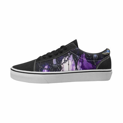 WOMEN'S Mushrooms Black & Purple Ink Canvas Custom Fashion Dreamcore Custom Canvas Shoes