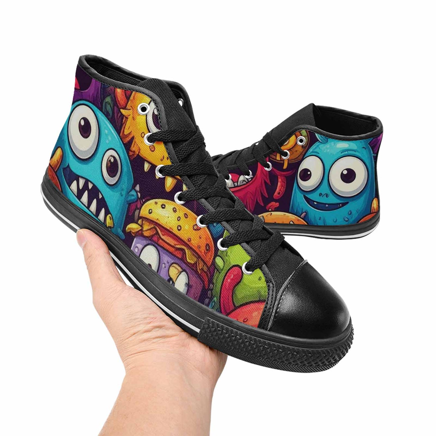 MEN'S Cartoon Monster Character High Top Canvas Dark Academia Sneakers