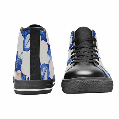 WOMEN'S Talavera Tile Floral High Top Canvas Vibrant Chaos Custom Sneakers
