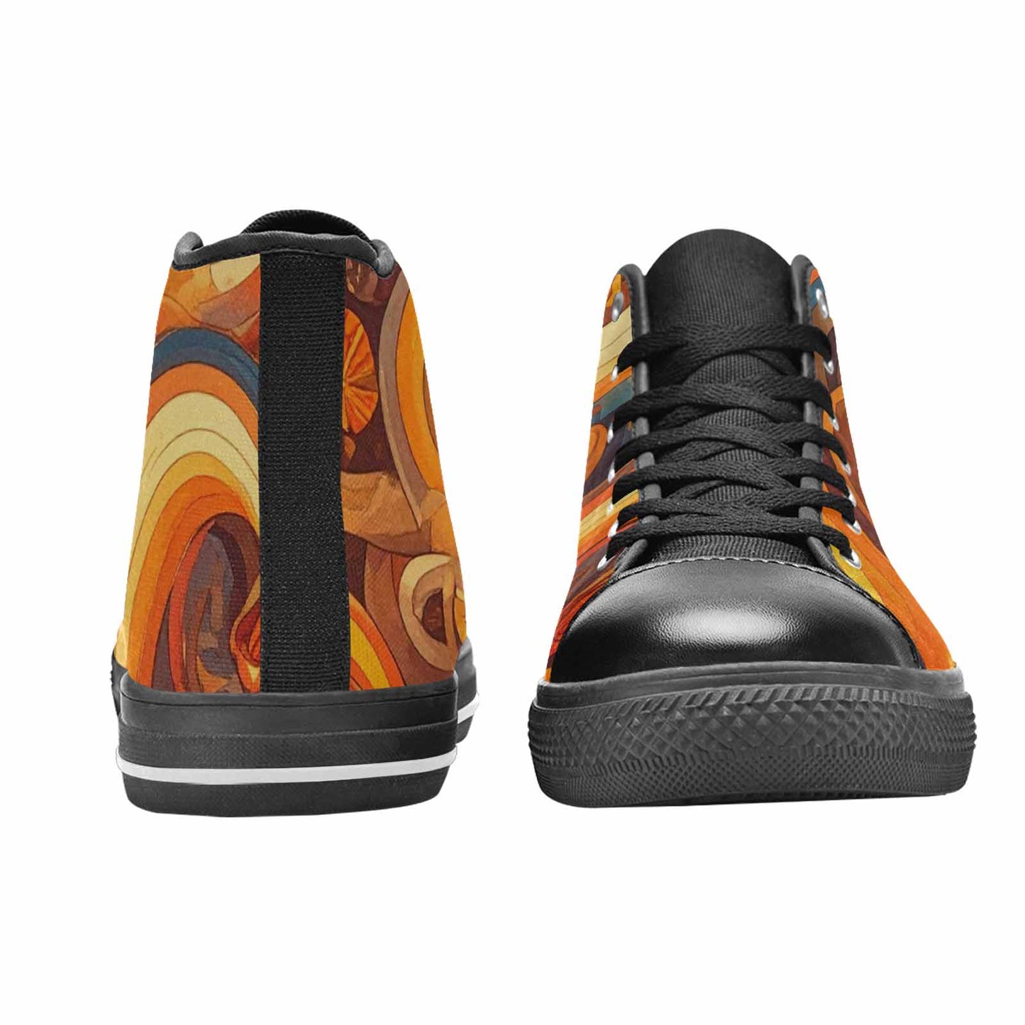 MEN'S Groovy 70S Peace High Top Canvas Dark Academia Custom Shoes