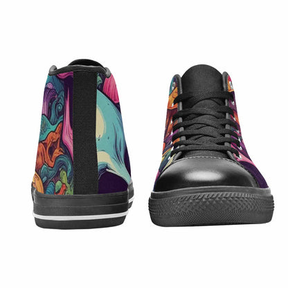 WOMEN'S Mushroom Skull High Top Canvas Vivid Custom Shoes