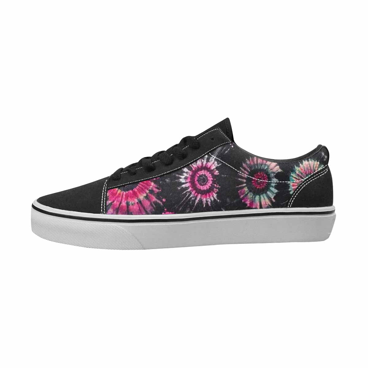 MEN'S Tie Dye Black & Pink Ink Canvas Bold Print Kaleidoscope Custom Sneakers