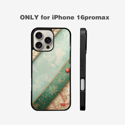 iPhone 16 Pro Max Case — Christmas Wrapping Paper Pattern Art Wallpaper, Custom Phone Case