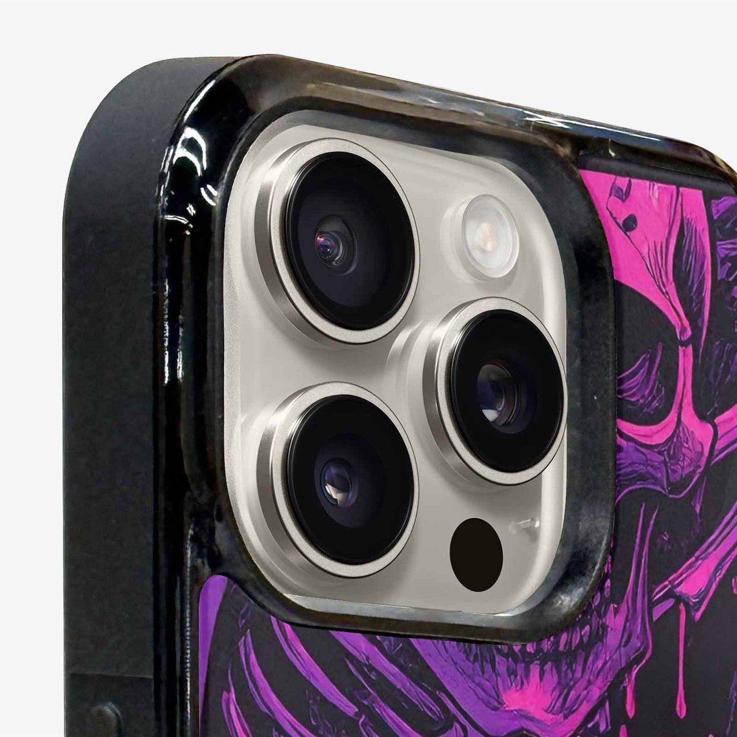 iPhone 16 Pro Case — Pink Purple Skeletons Neon Drip Melting, Custom Designed Case Cover