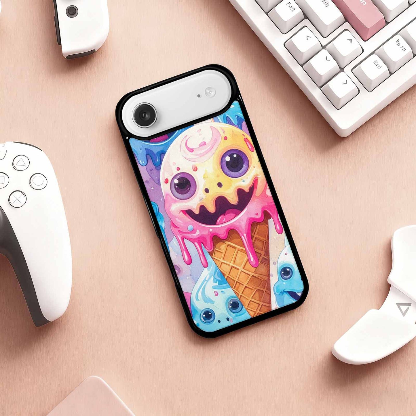 iPhone 17 Air Case — Melting Icecream Cone Monster Original Art, Custom Designed Case Cover