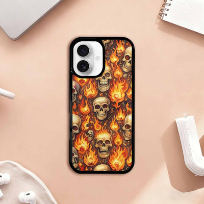 iPhone 17 Case — Skulls Flaming Skulls Small Gothic Skulls, Unique Phone Case Design