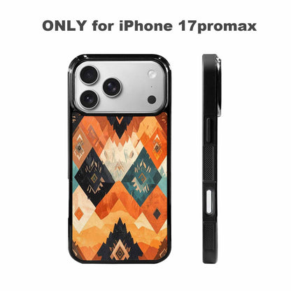 iPhone 17 Pro Max Case — Small Southwestern Geometric Diamond Original Art, Personalized Phone Case