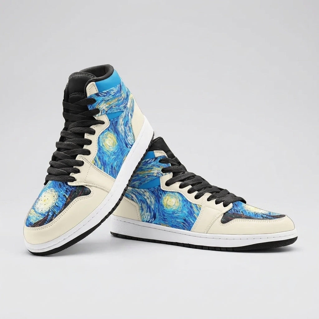 "Starry Night" by Vincent Van Gogh Custom Shoes | Freaky Shoes®