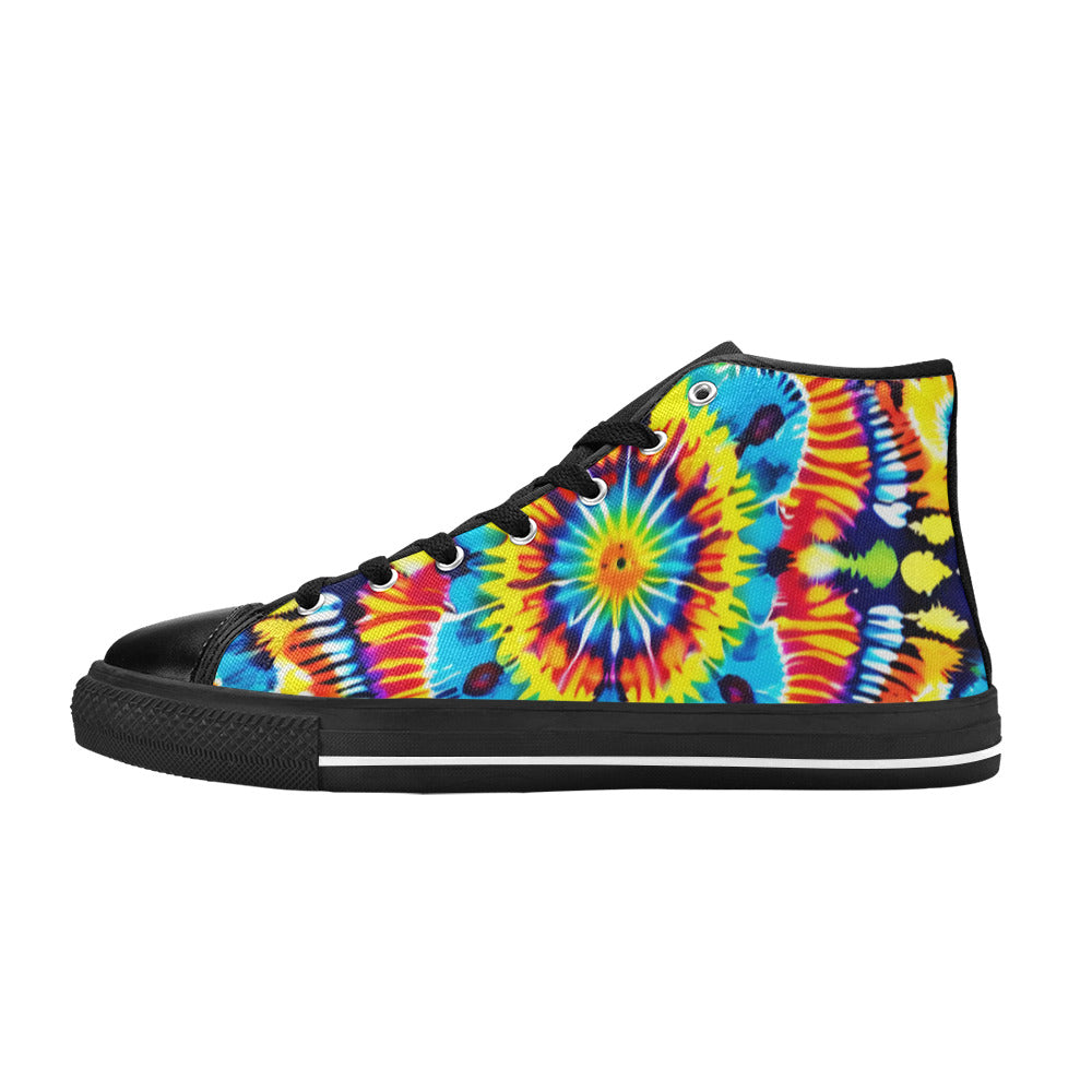 WOMEN'S Tie Dye Art High Top Canvas Cottagecore Sneakers