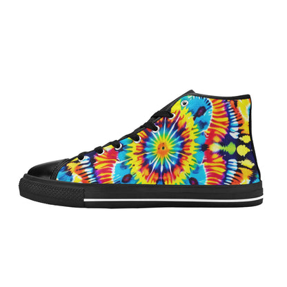 WOMEN'S Tie Dye Art High Top Canvas Cottagecore Sneakers