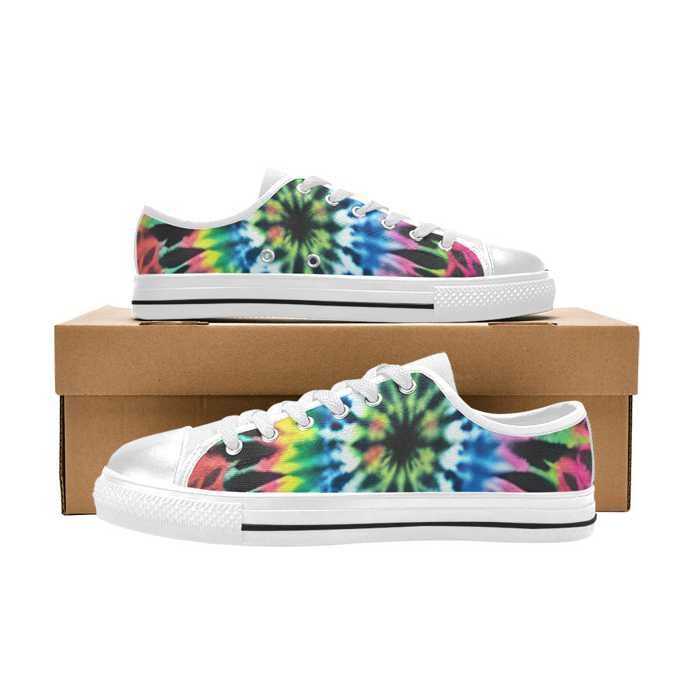 MEN'S Cc Tie Dye Art Canvas Vibrant Chaos Custom Shoes