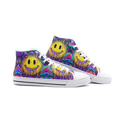 Acid Bloom Unisex High Top Canvas Shoes