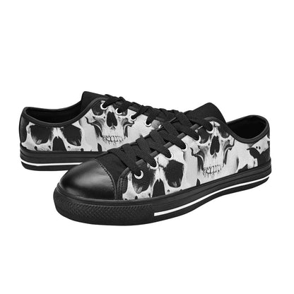 MEN'S Cc Grey Skull Art Canvas Dreamcore Custom Sneakers