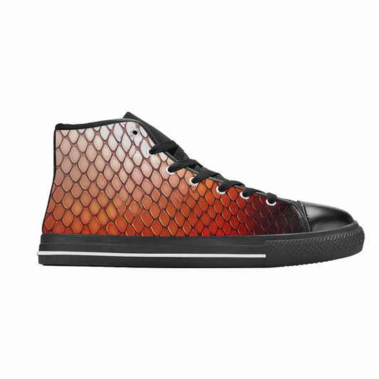 MEN'S Dark Snake Print High Top Canvas Surreal Custom Shoes