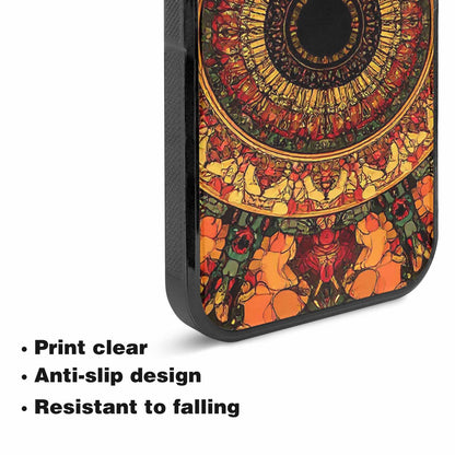 iPhone 15 Plus Case — Mandala Lions Art Seamless Pattern Vibrant, Unique Phone Case Design