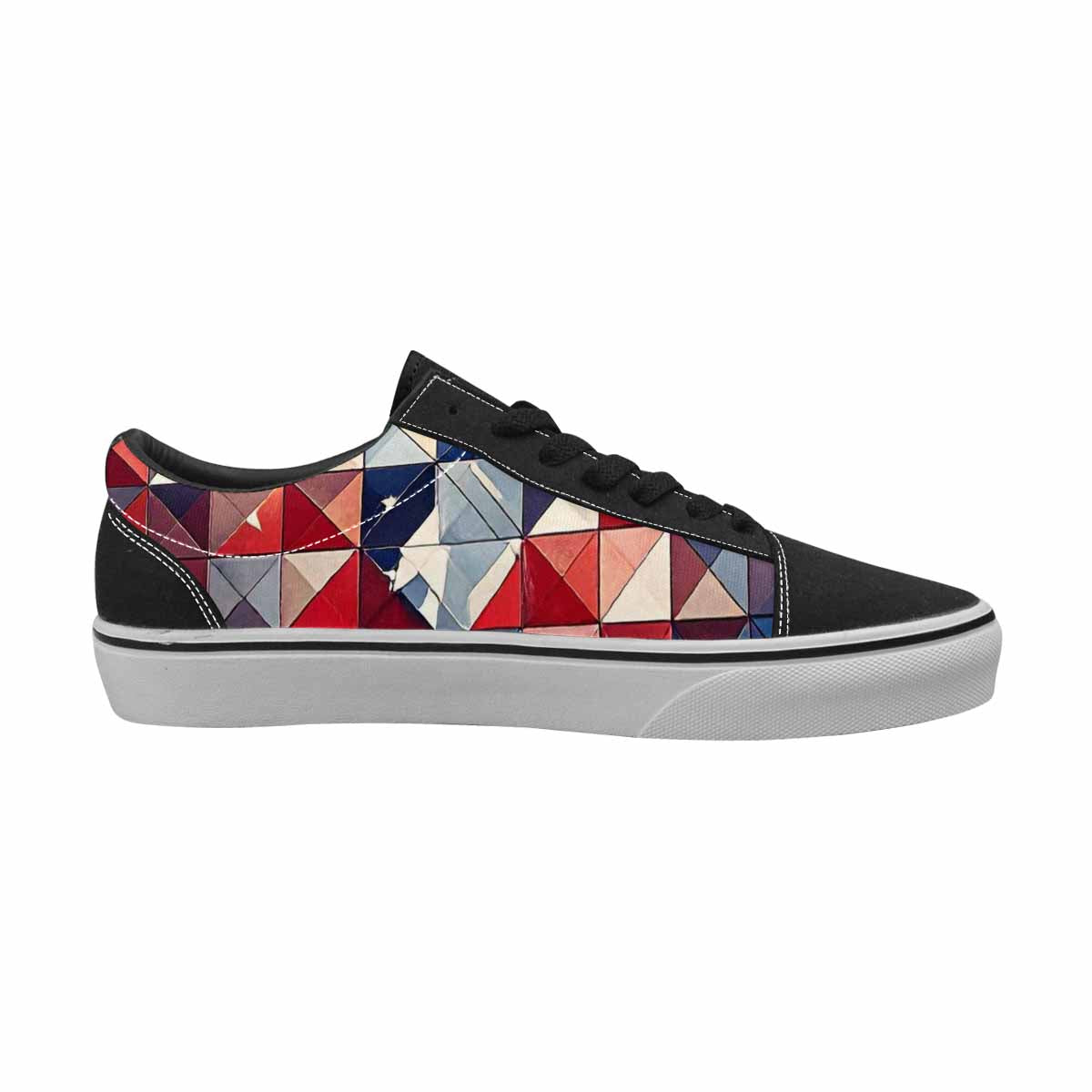 WOMEN'S American Flag Stars Canvas Lace-Up Vivid Custom Sneakers