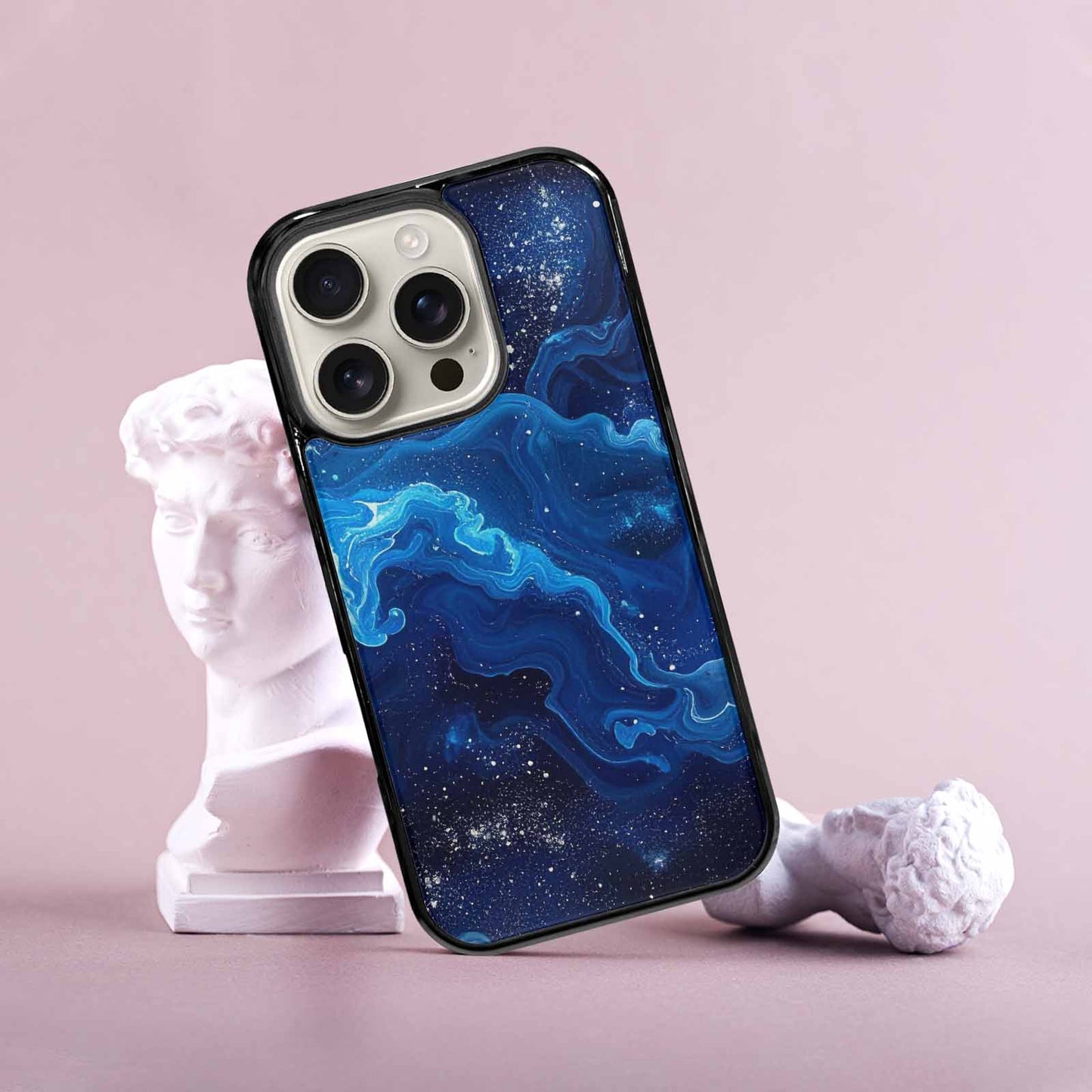 iPhone 16 Pro Case — Galaxy Art Blue Starfield Small Galaxy, Personalized Phone Case