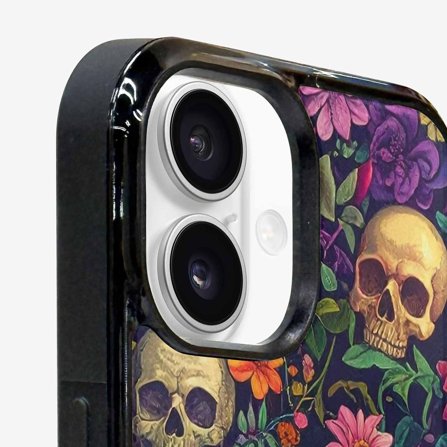 iPhone 16 Case — Skulls Botanicalskulls Pattern, Unique Phone Case Design