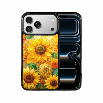 iPhone 17 Pro Max Case — Impressionist Sunflower Brushstroke Pattern Floral, Custom Print Case Cover