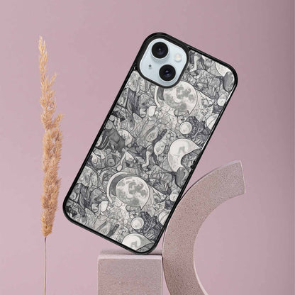 iPhone 15 Plus Case — Wolves Everywhere Collage Overlap Small Wolf, Customized Protective Case
