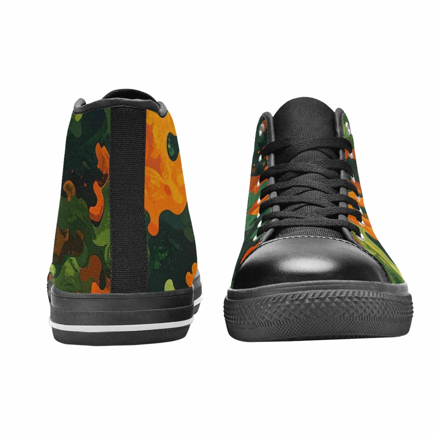 WOMEN'S Military Camouflage Blotch High Top Canvas Vibrant Chaos Custom Shoes