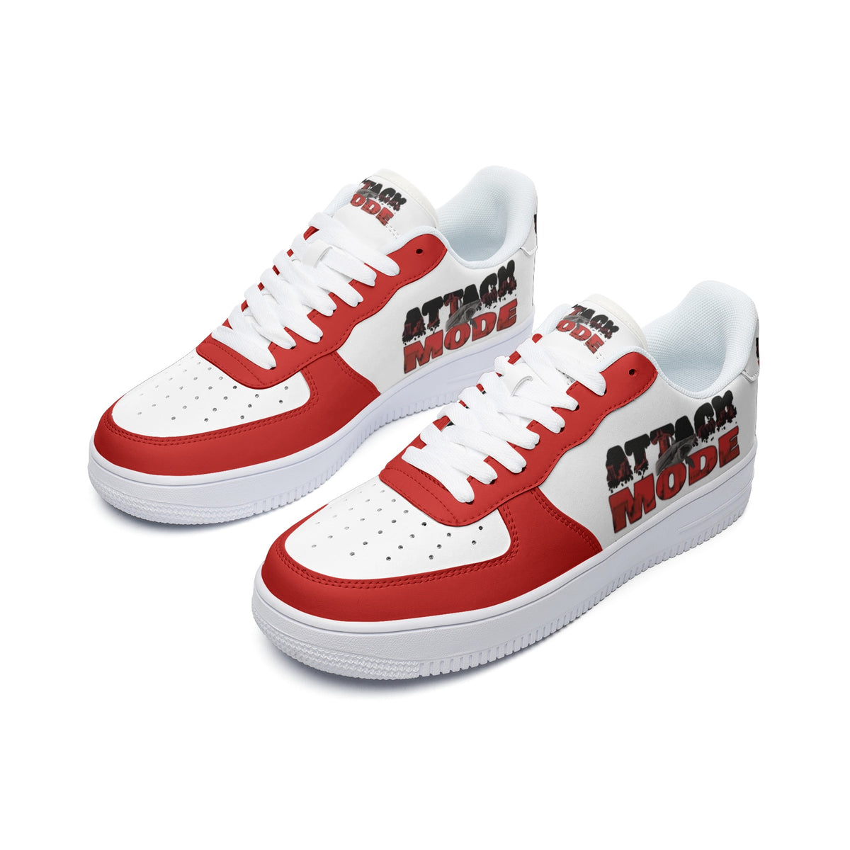 ATTACK MODE Unisex Low Top Leather Sneakers