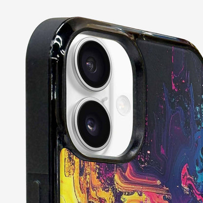 iPhone 16 Case — Glitch Dark Art Seamless Pattern Vibrant, Custom Print Case Cover