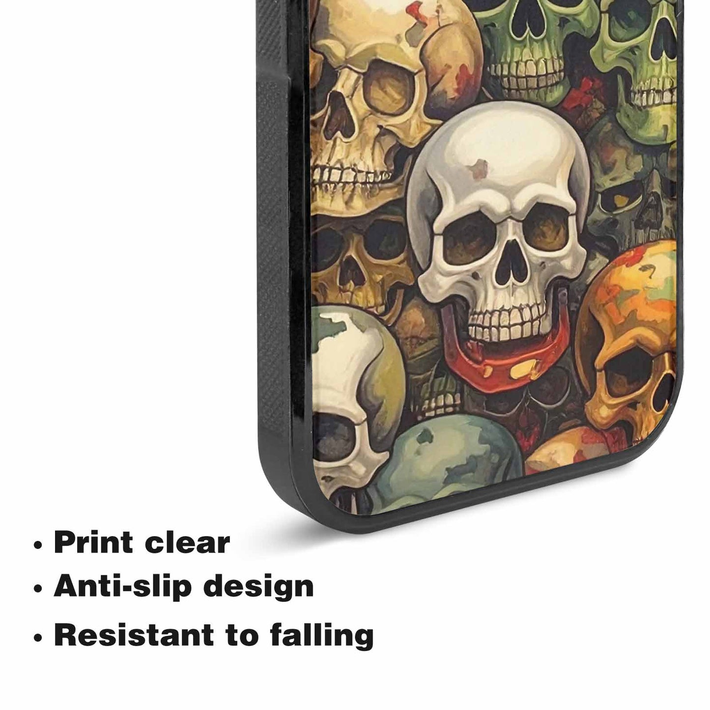 iPhone 15 Plus Case — Skulls Pattern Hundreds Of Sma, Custom Print Case Cover