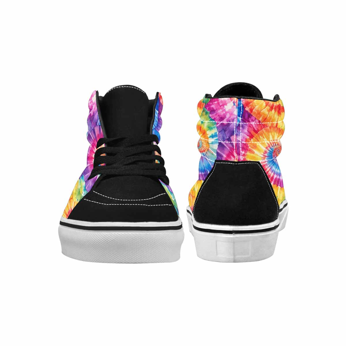 WOMEN'S Tie Dye Swirl High Top Canvas Vibrant Chaos Custom Sneakers