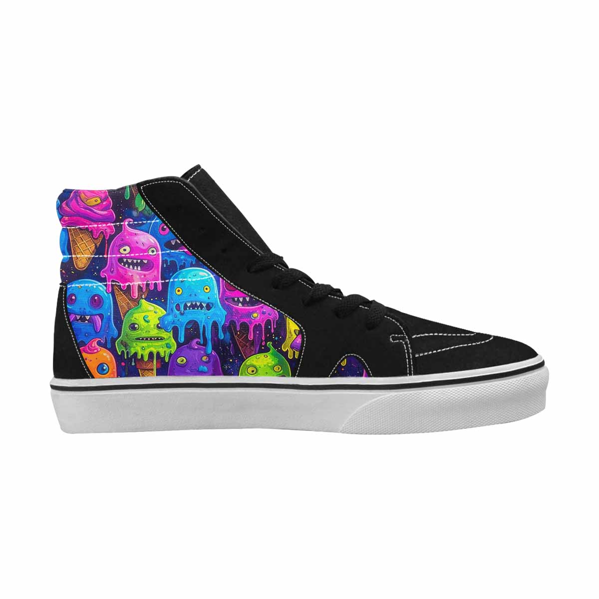 MEN'S Ice Cream Monsters  High Top Canvas Vivid Custom Sneakers