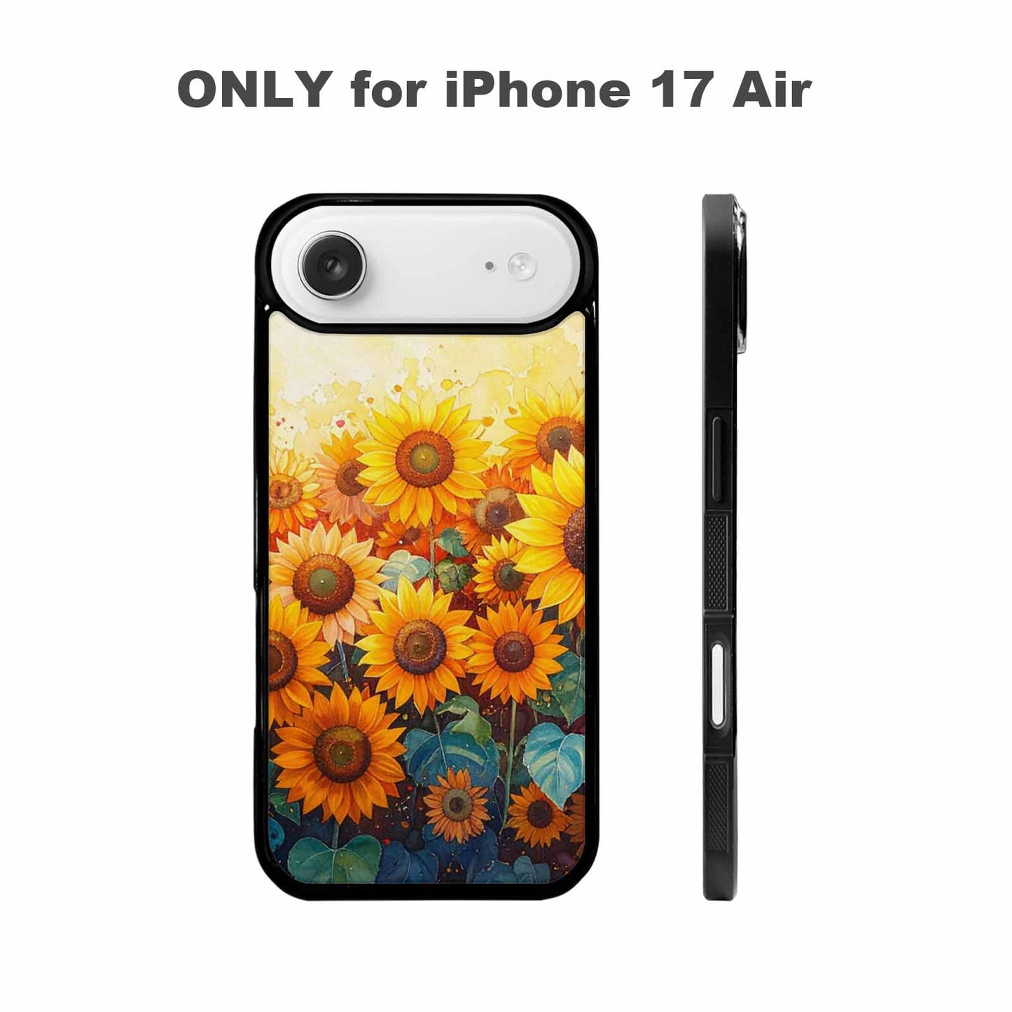 iPhone 17 Air Case — Full Color Vibrant Sunflower Burst Floral, Custom Printed Phone Case