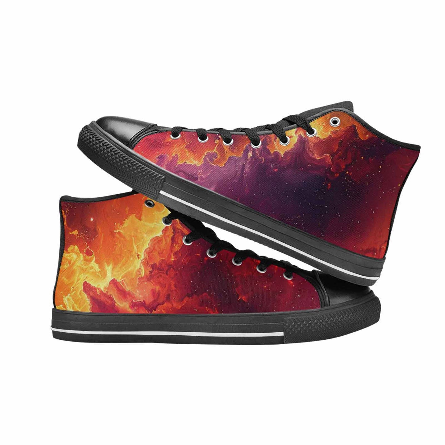 WOMEN'S Galaxy Art - High Top Canvas Vivid Custom Sneakers
