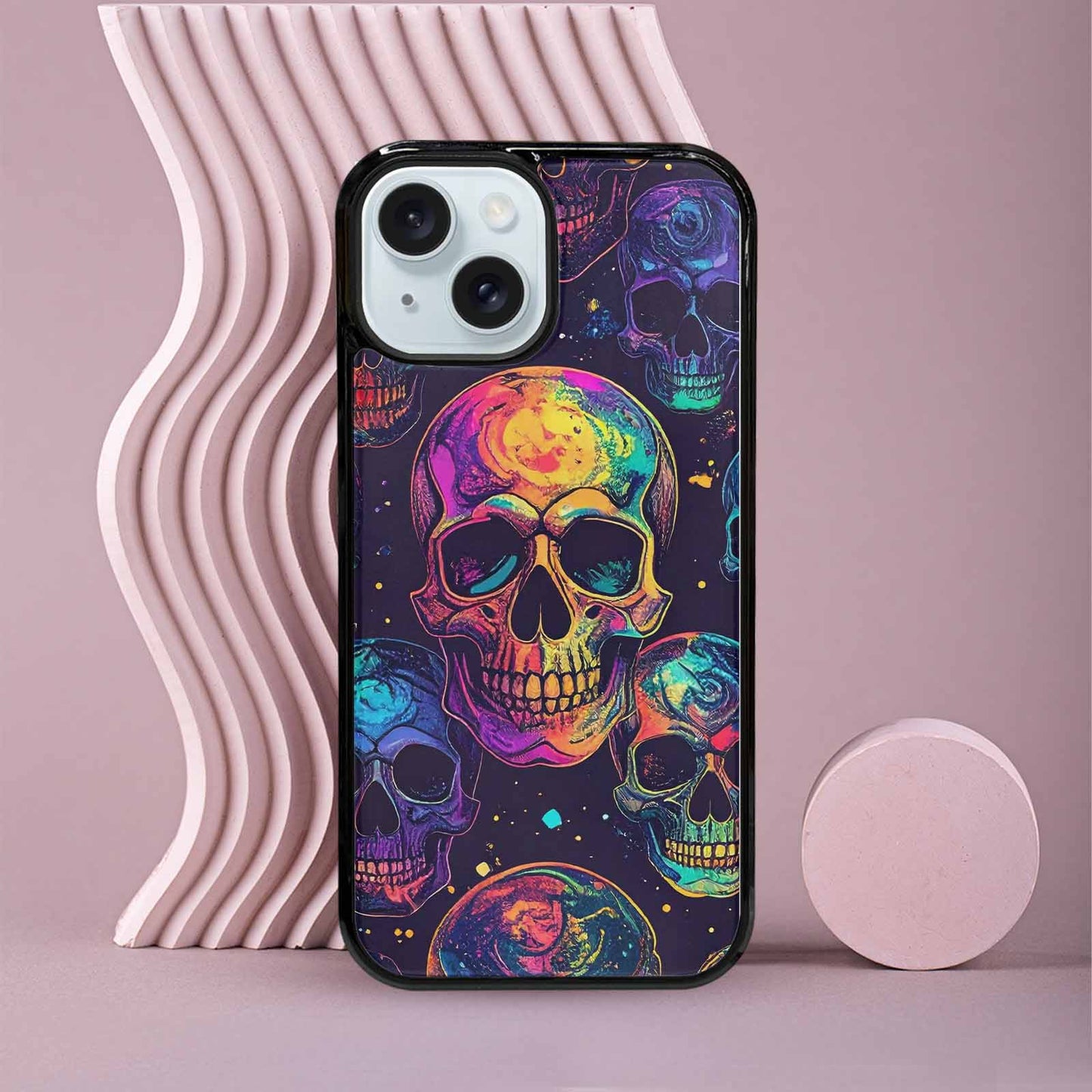 iPhone 15 Case — Galaxy Skulls, Custom Art Phone Cover