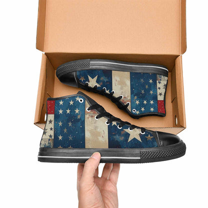 MEN'S American Flag Stars High Top Canvas Neon Fantasy Sneakers