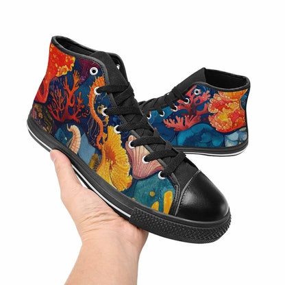 MEN'S Fish Scale Coral High Top Canvas Y2K Sneakers