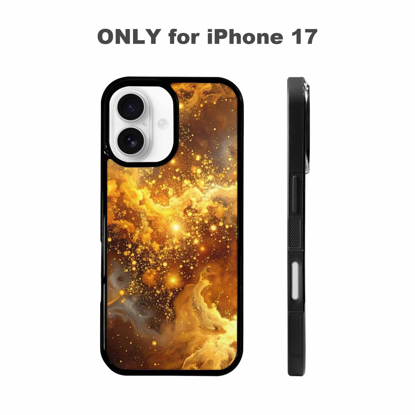 iPhone 17 Case — Galaxy Art Golden Cosmic Galaxy Space, Customized Protective Case