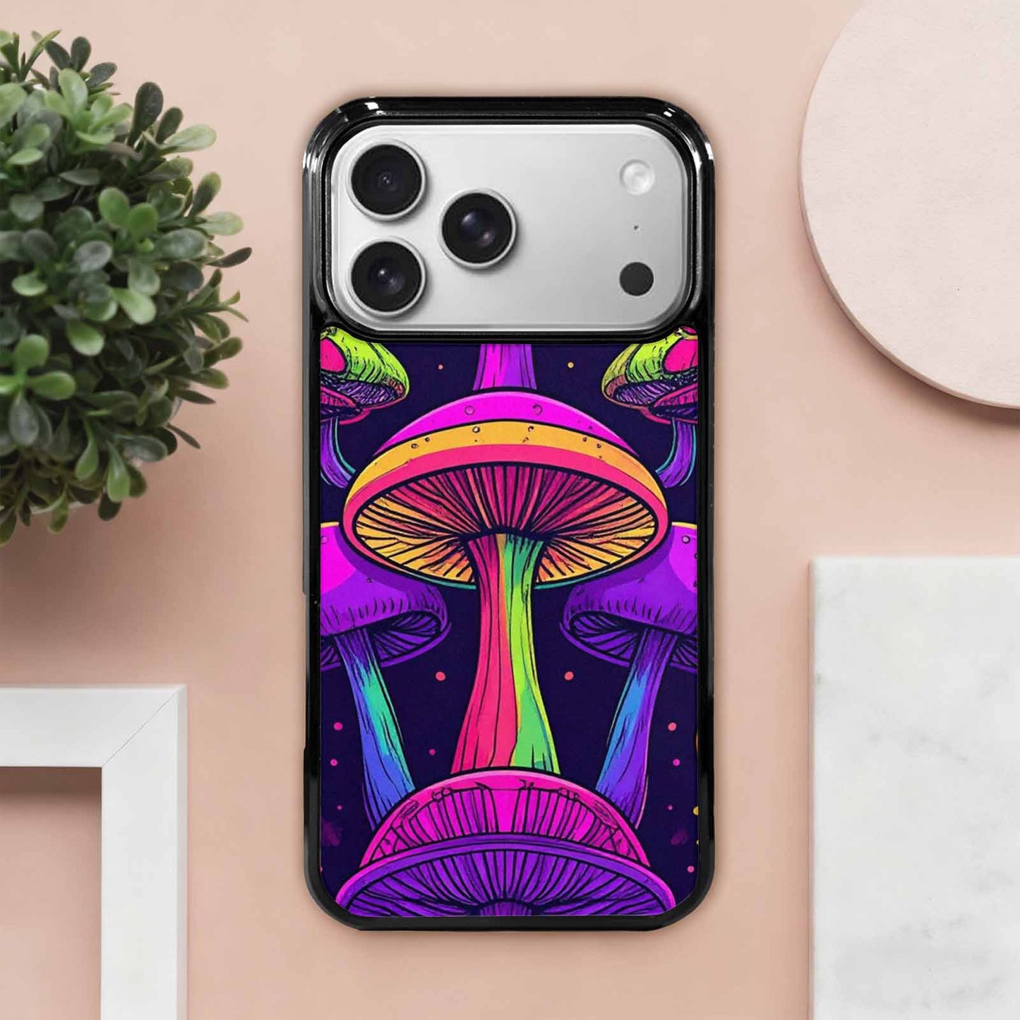 iPhone 17 Pro Max Case — Psychedelic Mushroom Cartoon Pattern Cartoon Cute, Custom Phone Case