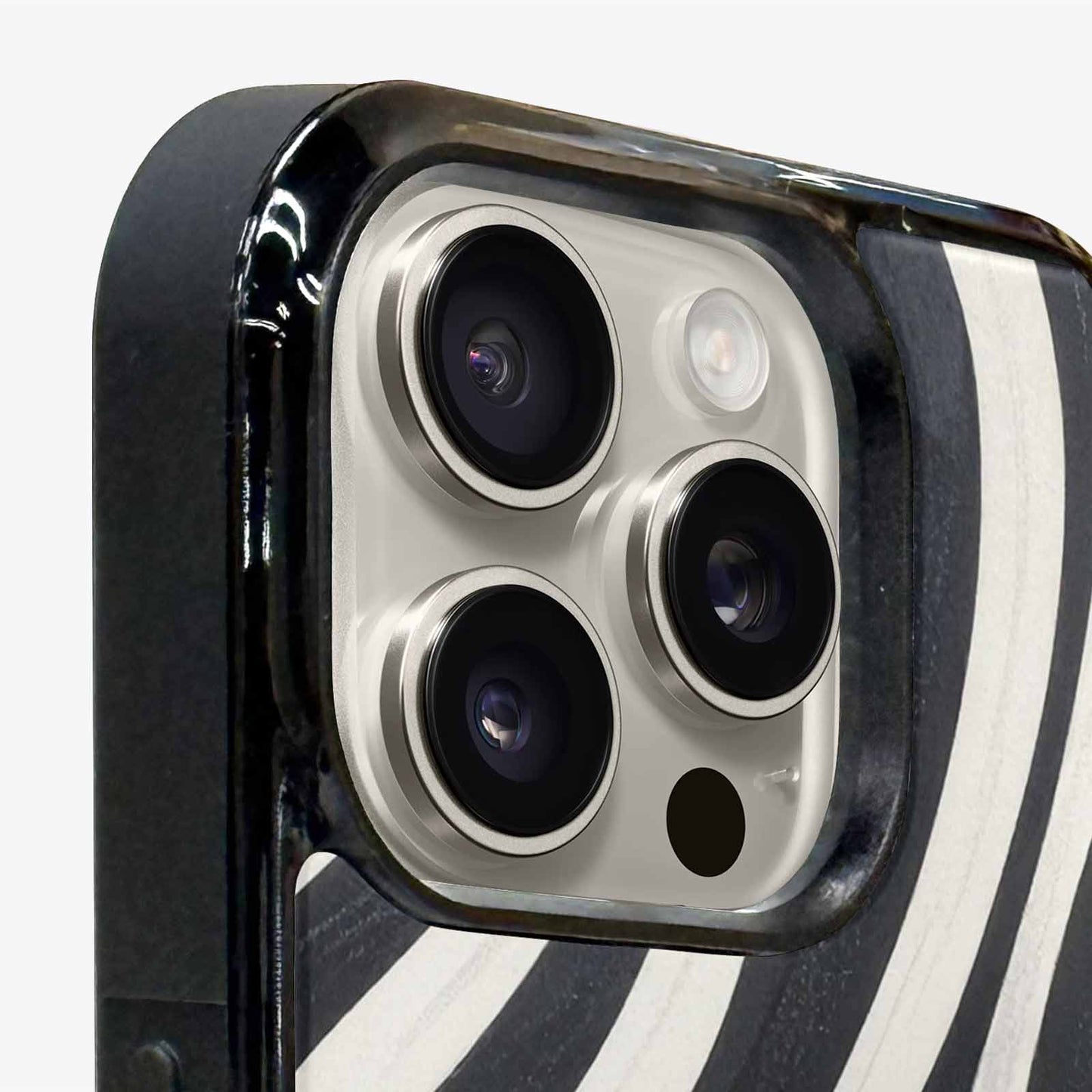 iPhone 16 Pro Max Case — Modern Zebra Stripe Print Crisp Black, Custom Print Case Cover