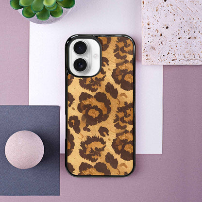 iPhone 16 Case — Classic Leopard Print Warm Golden Tan, Custom Print Case Cover