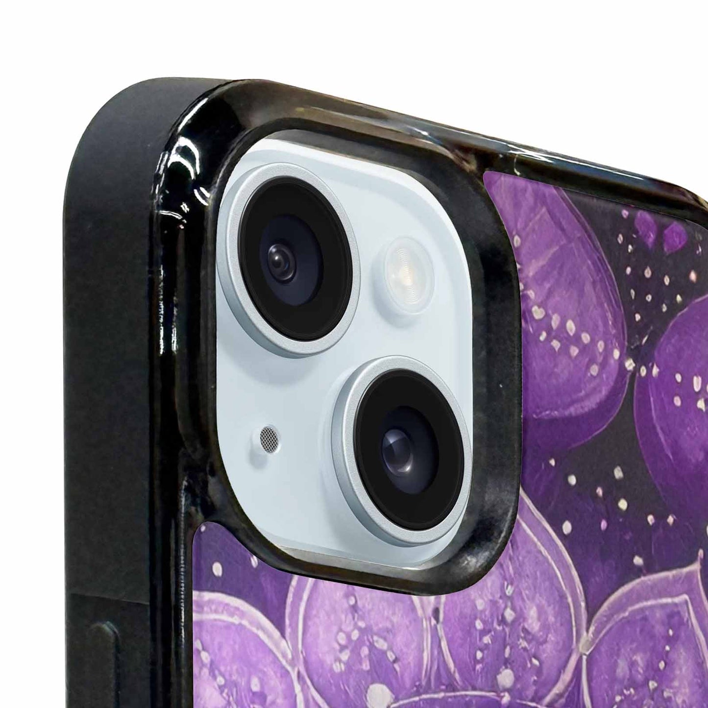 iPhone 15 Plus Case — Purple Mandala Bohemian Print Edge To, Custom Designed Case Cover