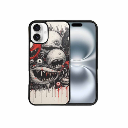 iPhone 16 Plus Case — Multi Eye Monster Black Red Ink, Original Design Phone Case