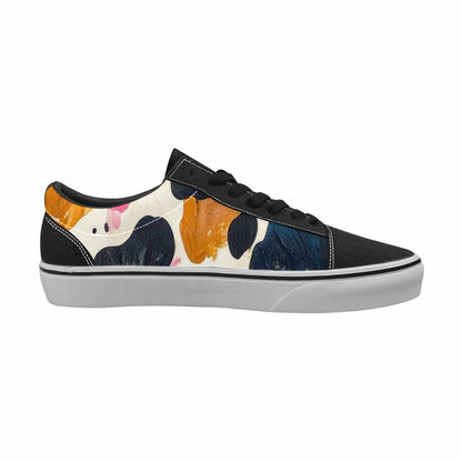 WOMEN'S Cow Animal Print Canvas Lace-Up Surreal Custom Shoes