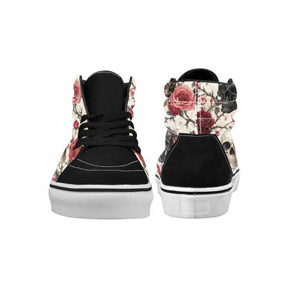 WOMEN'S Skulls - Roses High Top Canvas Vivid Custom Shoes