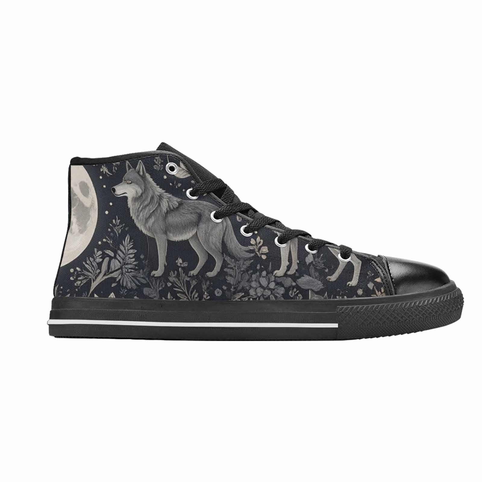 MEN'S Wolves Everywhere Collage High Top Canvas Dark Academia Shoes