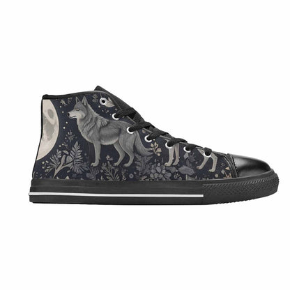 MEN'S Wolves Everywhere Collage High Top Canvas Dark Academia Shoes