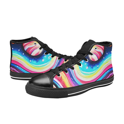 WOMEN'S Acrylic Colorful Galaxy Arts High Top Canvas Wallpaper Art Custom Sneakers