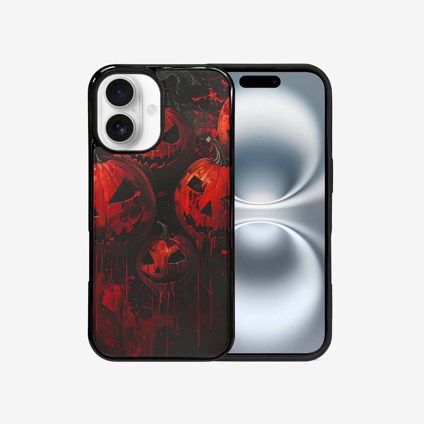iPhone 16 Case — Bloody Pumpkin Face, Custom Phone Case