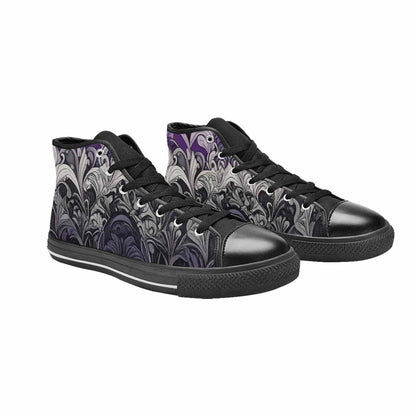 MEN'S Asexual Flag Color High Top Canvas Y2K Shoes